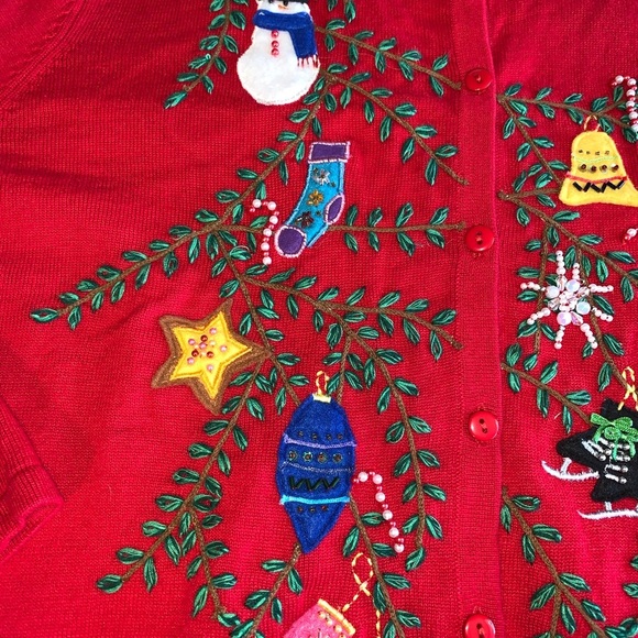 Dress Barn. Beautiful Holiday cardigan sweater. Sz XL - Picture 4 of 10